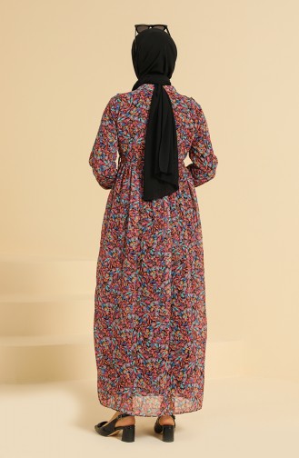 Fuchsia Hijab Kleider 7449-04
