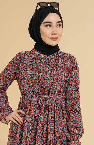 Fuchsia Hijab Dress 7449-04
