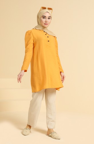Patlı Tunik 1754-02 Hardal