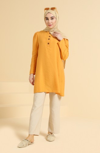Patlı Tunik 1754-02 Hardal