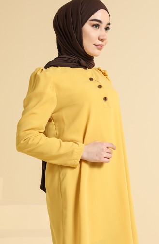 Patlı Tunik 1754A-01 Açık Hardal