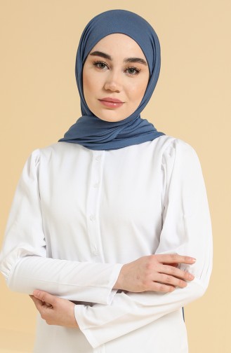 Düğmeli Tunik 6558-06 Beyaz