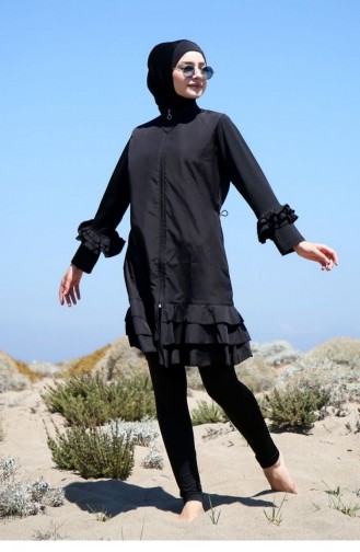 Black Swimsuit Hijab 1709