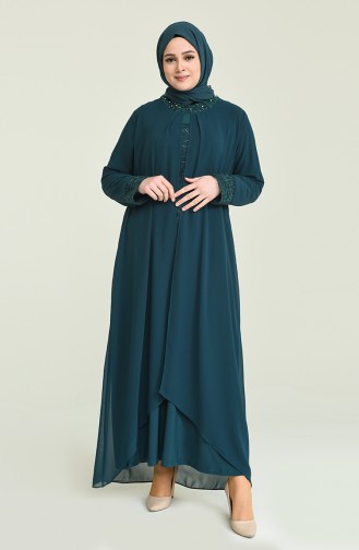 Habillé Hijab Vert emeraude 2202-02