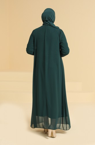 Smaragdgrün Hijab-Abendkleider 2204-02