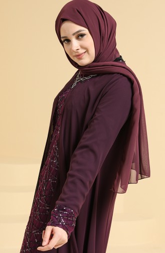 Lila Hijab-Abendkleider 2218-04