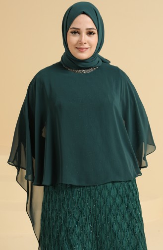 Emerald Green Hijab Evening Dress 2222-01