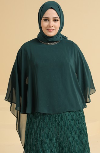 Smaragdgrün Hijab-Abendkleider 2222-01