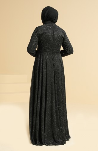 Black Hijab Evening Dress 2250-01