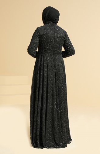 Schwarz Hijab-Abendkleider 2250-01