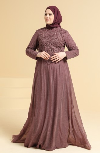 Beige-Rose Hijab-Abendkleider 2250-03