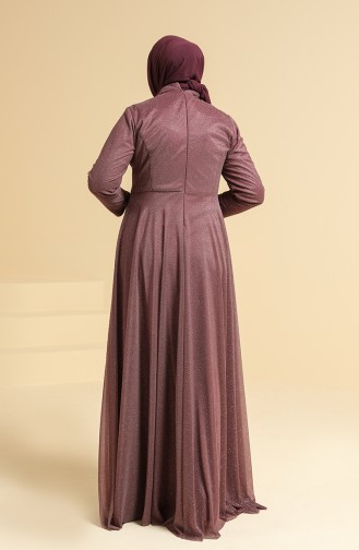 Beige-Rose Hijab-Abendkleider 2250-03