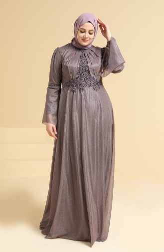 Dark Lilac İslamitische Avondjurk 2252-01