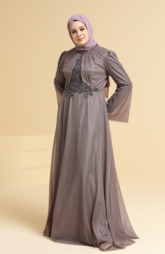 Dunkel-Lila Hijab-Abendkleider 2252-01