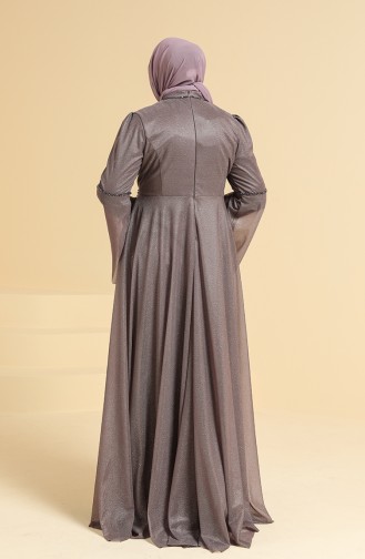 Dark Violet Hijab Evening Dress 2252-01