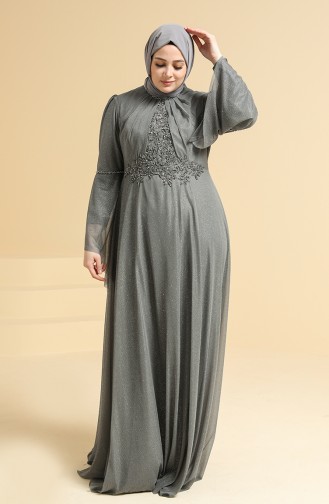 Grau Hijab-Abendkleider 2252-02