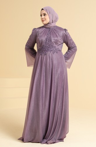 Violet Hijab Evening Dress 2252-03