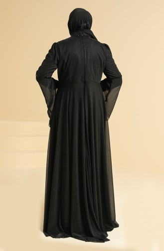Black Hijab Evening Dress 2252-05