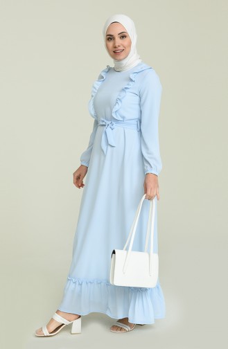 Blau Hijab Kleider 1756-02