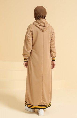 Milk Coffee Hijab Dress 0814-02