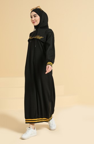 Schwarz Hijab Kleider 0814-05