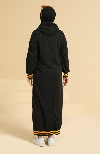 Schwarz Hijab Kleider 0814-05
