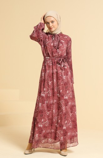 Dunkel-Rose Hijab Kleider 0826-05
