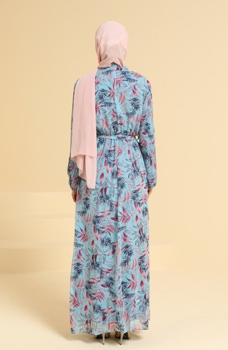 Blue Hijab Dress 0826-06