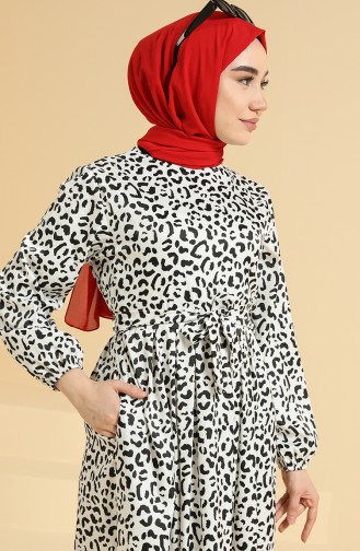 Weiß Hijab Kleider 0836-01