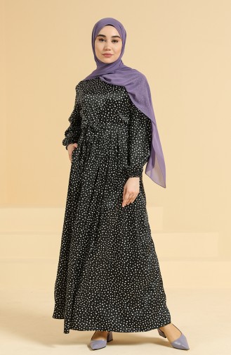 Black Hijab Dress 0836A-01