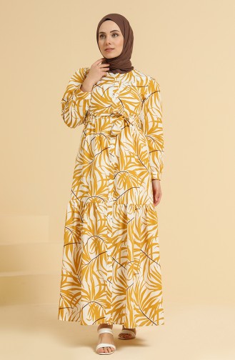 Mustard Hijab Dress 0880-01