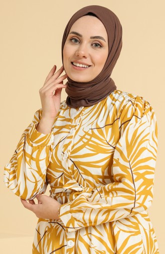 Mustard Hijab Dress 0880-01