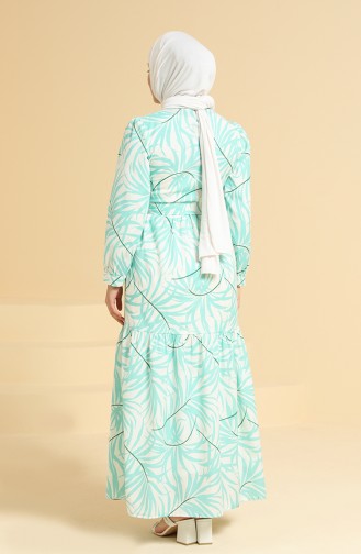 Mint Green Hijab Dress 0880-02