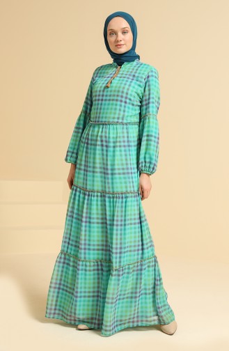 Mint Green Hijab Dress 22Y100-01
