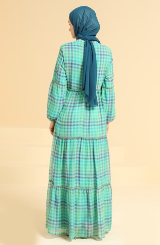 Mint Green Hijab Dress 22Y100-01