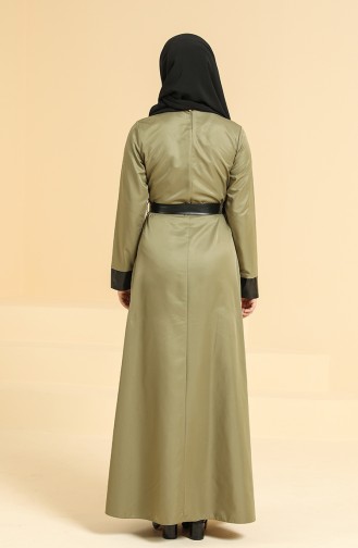 Khaki Hijab Dress 6559-02