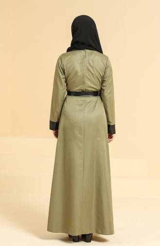 Khaki Hijab Kleider 6559-02