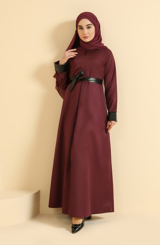 Plum Hijab Dress 6559-03