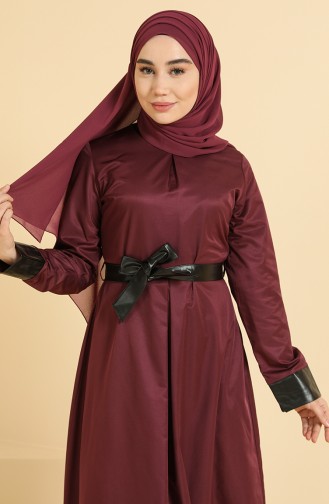 Plum Hijab Dress 6559-03