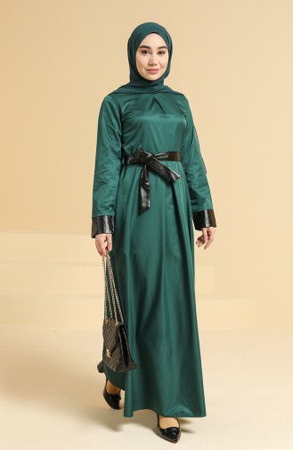 Smaragdgrün Hijab Kleider 6559-04
