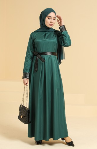 Emerald Green Hijab Dress 6559-04