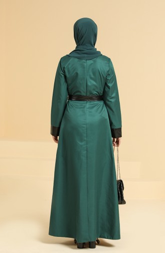 Smaragdgrün Hijab Kleider 6559-04
