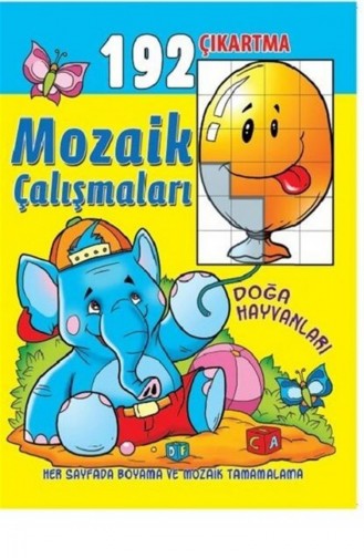 Koloni Çocuk Mozaik Çalışmalarım Doğa Hayvanları Çıkartmalarla Resmi Tamamla Ve Boya Diploma Hediyeli
