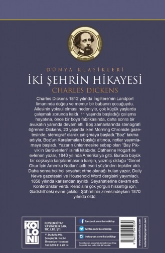 Revzen Kitap İki Şehrin Hikayesi Charles Dickens Kaliteli Baskı Ciltli Kapak Trend