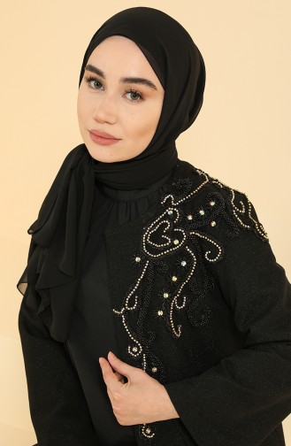 Taşlı Abiye Ceket 6023A-01 Siyah