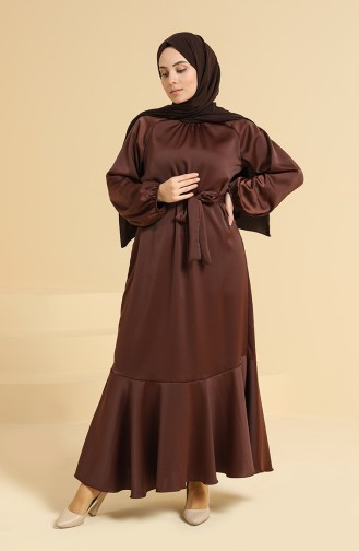 Brown Hijab Dress 0113-05
