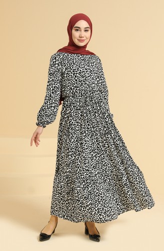 White Hijab Dress 0179-02