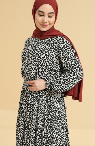 Weiß Hijab Kleider 0179-02