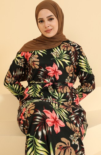 Black Hijab Dress 4800B-01