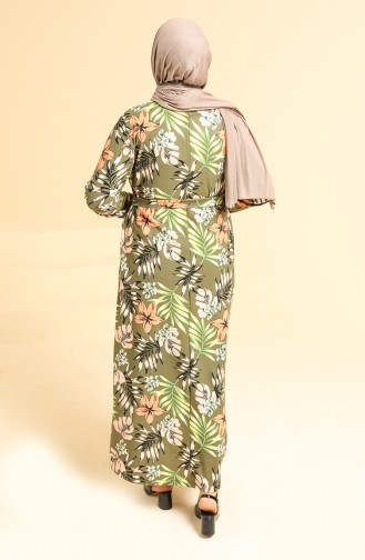 Khaki Hijab Dress 4800B-02
